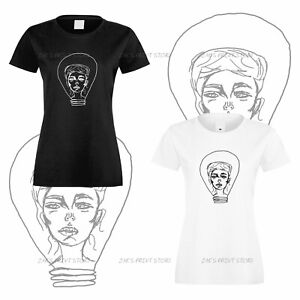 Hand Made Tshirt Velour Еmbossed Print Woman Face Authentic Cotton Women Shirt 