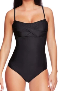 Z-16188-1066-SW) DAMEN BADEANZUG EINTEILER SCHWARZ SCHWIMMANZUG NEU GR. 40 - Bild 1 von 4