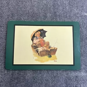 "Gone Fishing" Wood Collectable Norman Rockwell 1958 The Saturday Evening Post - Picture 1 of 6