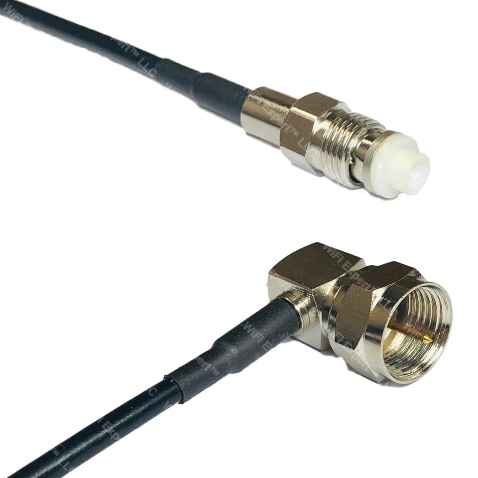 LMR100 FME FEMALE to F MALE ANGLE Coax RF Cable USA-Ship Lot - Image 1 of 1