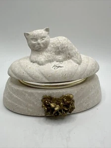 Vogue Katze Kätzchen Schmuck cremefarben Box einzigartig 6” 4,5” Italien Biskuit - Bild 1 von 17