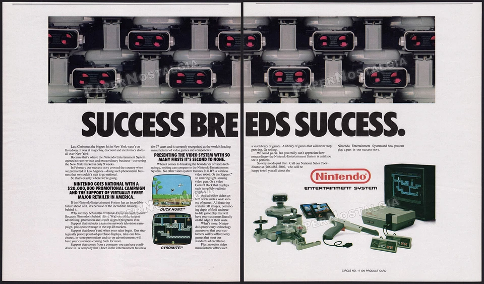 NINTENDO R.O.B. / Robot - Original 1986 early Trade AD / NES game promo / poster - Image 1 of 3