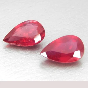 3.26Cts Stunning Natural Africa Ruby 8.8x6x3.5mm Pear Shape Pair Loose Gemstones - Picture 1 of 6