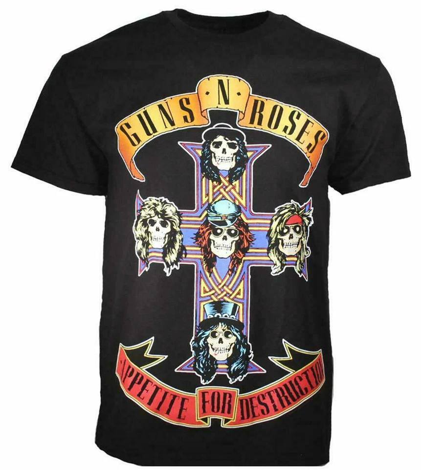 Official Guns N Roses Appetite For Destruction Jumbo Mens Black T Shirt  - Image 1 of 1