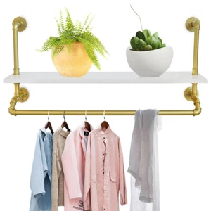 Perchero de carga pesada de 100 cm?nder perchero de pared con estante estante - Imagen 1 de 14