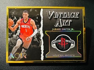 2022-23 Panini Noir Vintage Art Jabari Smith Jr. Rookie Rc Rockets Gold 04/11#Z