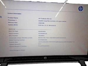15.5" HP PROBOOK 430 G3 Laptop i3-6100U @ 2.30GHz 4GB RAM 500GB HDD, NO OS - Picture 1 of 7