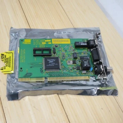 Network Card 3Com Etherlink III 3C509B-C Combo ISA RJ45 BNC 03-0021-010 REV A... - Image 1 of 4