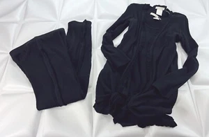 NEW Trouble at the Mill Women Sz M S 3pc Pant Long Cardigan Tank Waffle Knit Set - Picture 1 of 15