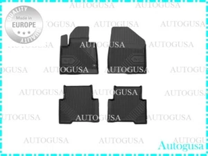 NEW SET LHD BLACK RUBBER FLOOR MATS CAR LINERS ALL WEATHER FOR SANTAFE 2012-2018 - Picture 1 of 4