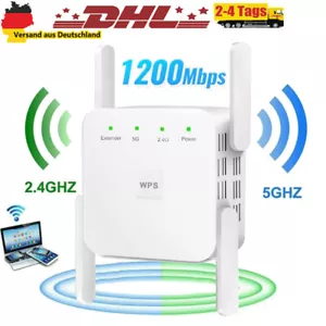 WIFI Repeater WLAN Mesh Verstärker Booster Signal Extender 2,4/5GHz 1200Mbit/s - Bild 1 von 15