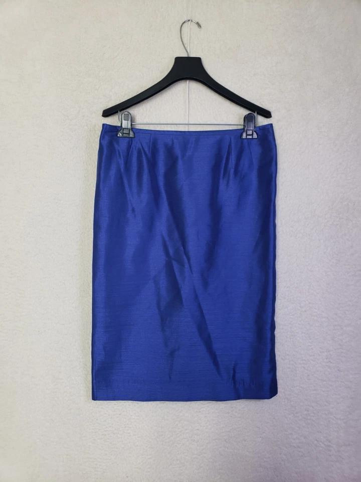 Traje Estudio Mujeres Faldas 10 Azul Poliéster B Recto Lápiz Forrado Hasta la Rodilla Foto 1 de 4