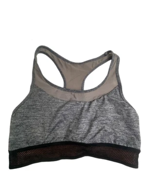 Sujetador deportivo para mujer FOREVER 21 gris talla mediana malla spandex ropa deportiva Foto 1 de 4