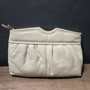 Bolso de Mano Plisado Vintage Años 80 Bolso de Hombro Convertible Bolso sin asas con Bolsillo Marfil - Imagen 1 de 14