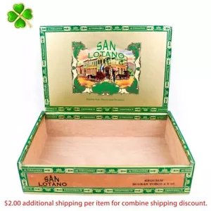 Caja de cigarros de madera vacía San Lotano Gran Toro Requiem 9,75" x 6,5" x 2,25" - Imagen 1 de 12