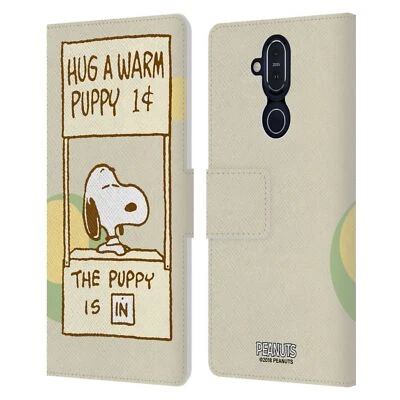 FUNDA BILLETERA LIBRO CUERO ABRAZO PEANUTS SNOOPY OFICIAL PARA TELÉFONOS NOKIA Foto 1 de 4