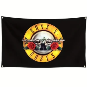 GUNS and ROSES WALL HANGING - UNFRAMED - Great For Man Cave 150 x 90cm ON SALE!! - Picture 1 of 6