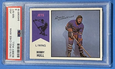 1974 O-Pee-Chee WHA #50 Bobby Hull Jets-Hockey HOF PSA 8 - Image 1 of 2