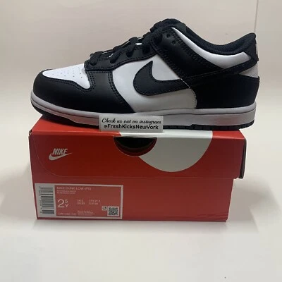 Nike Dunk Low Blanco Negro Panda Preescolar Talla 2.5Y Juvenil Niño Pequeño CW1588-100 Foto 1 de 4
