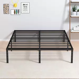 King Size Bed Frame No Box Spring Needed, 14 Inch Heavy Duty King Platform Bed F - Picture 1 of 9