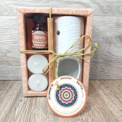 Karma Scent Sandalwood Aroma Fragrance Oil Burner Set Home Décor Spiritual Gift - Image 1 of 4