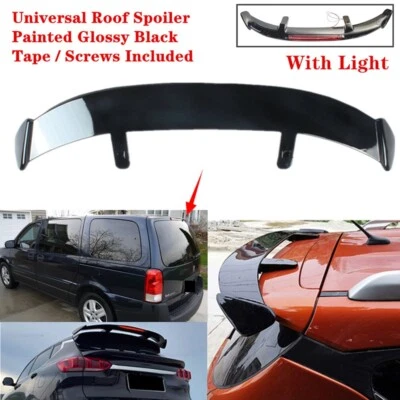 Universal For Saturn L Wagon Rear Tail Roof Spoiler ABS Wing Gloss Black W/Light Foto 1 de 4