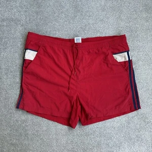 ADIDAS Herren Badehose Badeshorts XL Beach Shorts Logo Retro 10604 Rot - Bild 1 von 6