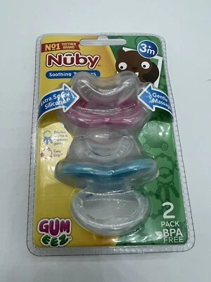 Nuby Gum eez First Teether 2 包粉色/蓝色 — 第 1/3 张图片