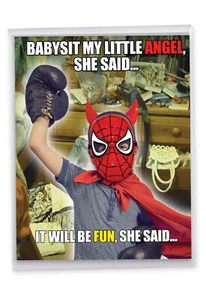 1 Jumbo Funny Mother's Day Greeting Card - Babysit My Angel J0216 - Picture 1 of 6
