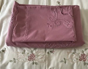 Vintage Battenberg Lace Duvet Cover & Pillowcase Set. Dusky Pink. Single - Picture 1 of 11