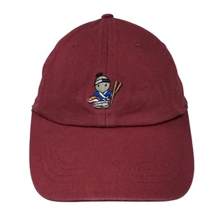 Sushi Chef Slideback Hat Red One Size Embroidered 6 Panel City Hunter - Picture 1 of 8