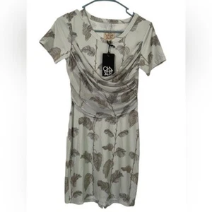 Chaser Damen neu mit Etikett Quadrablend kurzärmliges Netz Crossover Shirt Kleid Small - Bild 1 von 7