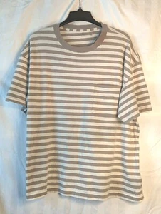 Neu mit Etikett Abercrombie & Fitch gestreiftes Herren-T-Shirt mit Rundhalsausschnitt SS X-Large hellbraun/cremefarben - Bild 1 von 10