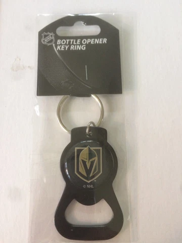 NEW Las Vegas Golden Knights Bottle Opener Key Logo Ring - NHL - Black Finish Cover