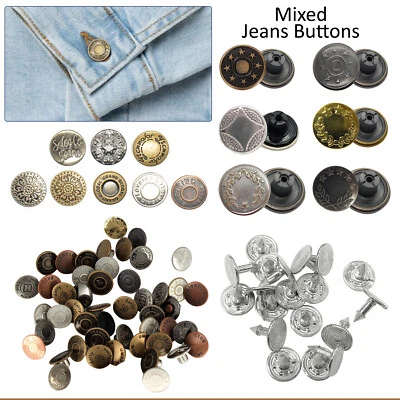 Mixed/Assorted Replacement Jeans Buttons Snaps for Denim Jacket Hammer On Button - Image 1 of 4