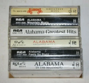 Lot of 6 Alabama Music Cassette Tapes-Greatest Hits (1-2-3), Feels so Right  - Picture 1 of 2