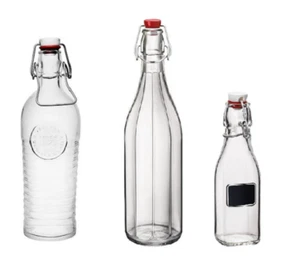 Botella de vidrio con cierre Botella reutilizable Botella de agua Botella de jugo - Imagen 1 de 5