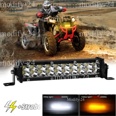 Barra de luz LED de 7 pulgadas blanca/ámbar combo rejilla apta para Polaris Sportsman SP 850 ATV Foto 1 de 4