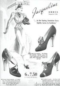 Anuncio de zapatos Jacqueline años 30 - Wohl Shoe Company Saint Louis 1937 - Imagen 1 de 1