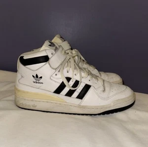 2010 Adidas Originals Forum 84 Mid White Black G13125 Men's Size 10 - Picture 1 of 11