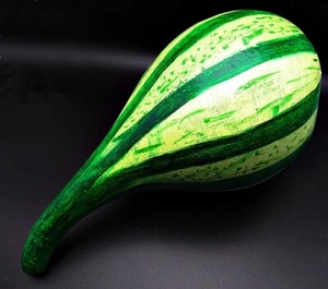 05 Vintage Hand Painted Lacquered Natural Folk Art Gourd Decor Large - Picture 1 of 5