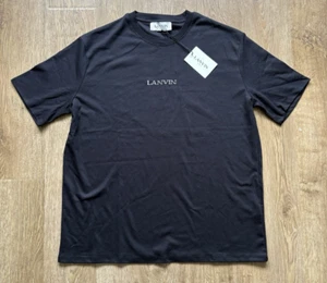 Lanvin Oversized T-Shirt Mens Medium Black & White Ebroidered Logo - Picture 1 of 6