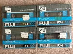 4 x NEW SEALED FUJI FX-I 90 blank audio cassette tapes 1980's MADE IN JAPAN