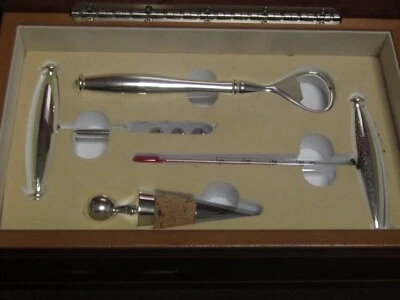 Juego de 5 BOTELLAS DE VINO DESCONOCIDAS plateadas JUEGO EN CAJA ORIGINAL   Foto 1 de 4