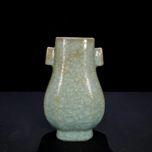 8,8 Zoll chinesische antike Porzellan Song Guan Ofen Vase mit durchbohrten Griffen - Bild 1 von 9