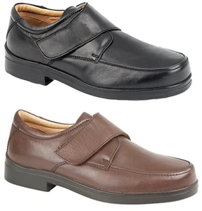 Roamers M404 Herren Leder Gepolstert Orthopädisch Weiter Touch Verschluss Freizeitschuhe - Bild 1 von 3