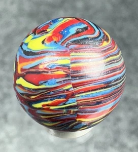 Handmade Marble CAC Fantasy Superman Striped Opaque  Measures .68” - Picture 1 of 9