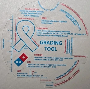 Domino's Pizza Lineal Sortierwerkzeug Topping Käse Kruste Messung - Bild 1 von 2