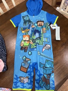 Kids Minecraft One Piece Sleep Set/romper 4/5 NWT  - Picture 1 of 2