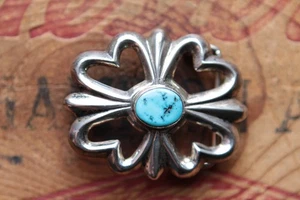 Vintage Sterling Silber gegossen handgefertigt Türkis Western Gürtelschnalle - Bild 1 von 3